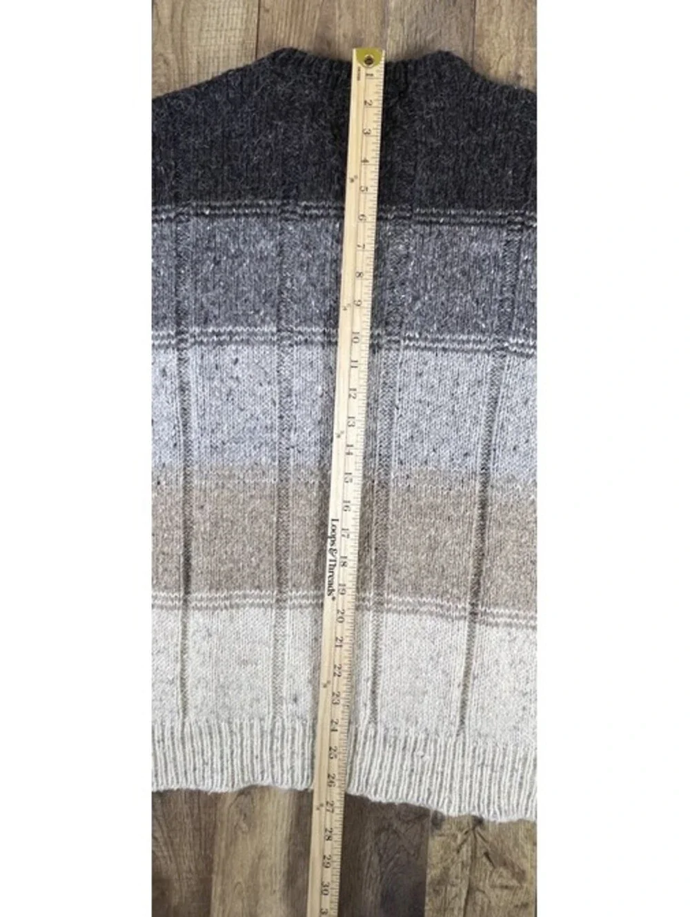 VTG Sweater Mens M Striped Button Neck Fisherman Wool Blend Heavy 90’s Grandpa
